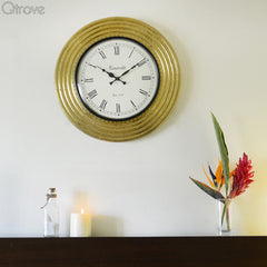 Round Brass Wall Clock at Qtrove