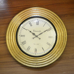 Round Brass Wall Clock at Qtrove