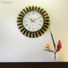Brass Wall Clock with Polish at Qtrove