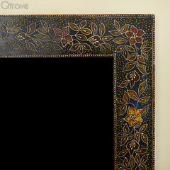 Embroidered Flower Frame (Blue) at Qtrove