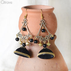 Contemporary Handmade Black Beauty Earrings at Qtrove