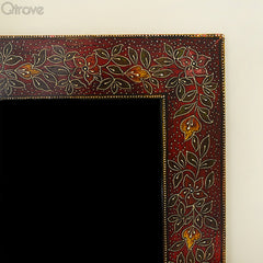 Embroidered Flower Frame (Red) at Qtrove