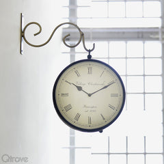 Railway Clock Black Painting at Qtrove