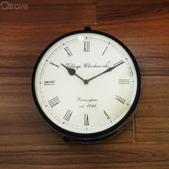 Railway Clock Black Painting at Qtrove