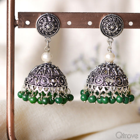 Trendy Handmade German Silver Jhumka