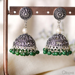 Trendy Handmade German Silver Jhumka at Qtrove