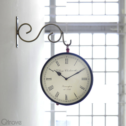 Railway Clock Red Painting