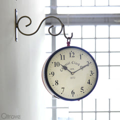 Railway Clock Red Painting at Qtrove