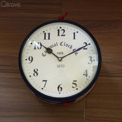 Railway Clock Red Painting at Qtrove