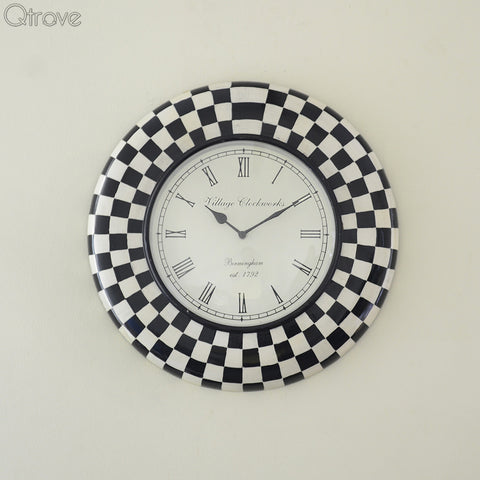 Black And White Checkered Wall Clock