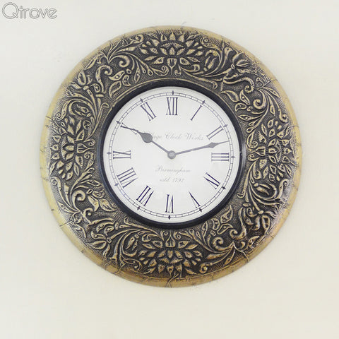 Oxidized Traditional Brass Wall Clock