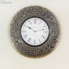 Oxidized Traditional Brass Wall Clock at Qtrove