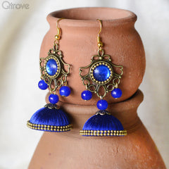 Contemporary Handmade Royal Blue Earring at Qtrove