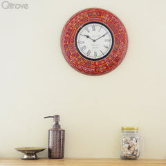 Rustic Red Wall Clock at Qtrove