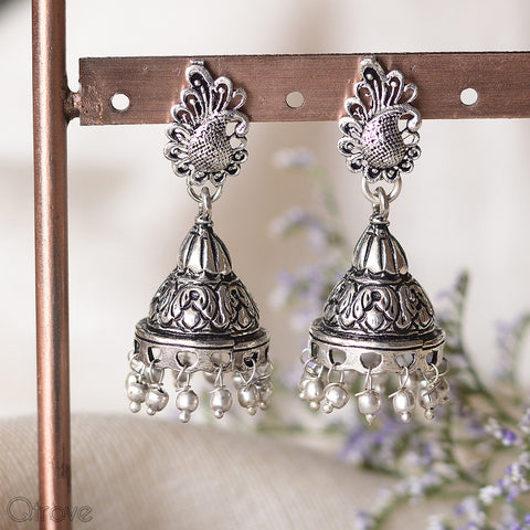 Trendy Handmade Peacock Embossed Jhumka