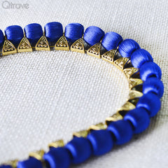 Handmade Royal Blue Silk Thread Chocker Set at Qtrove