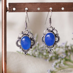 Trendy Handmade Blue Stone Earring at Qtrove