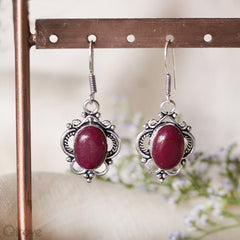Trendy Handmade Maroon Oval Earring at Qtrove