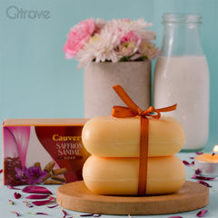 Cauvery Saffron Sandal Soap (Pack of 3) at Qtrove