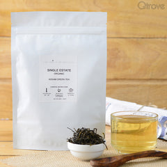 Hand-rolled Organic Single Estate Assam Green Tea at Qtrove