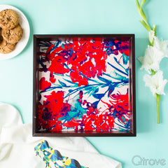 Blooming Red Tray at Qtrove