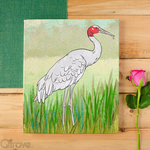 Crane Stretched Canvas Wall Art