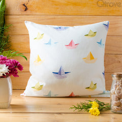 Paper Boats Cushion Cover at Qtrove