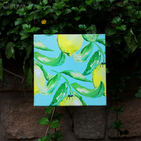 Canvas Wall Art Water Colour Lemon Leaf