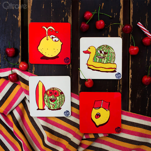 Coasters Lemons and Melons series (set of 4)