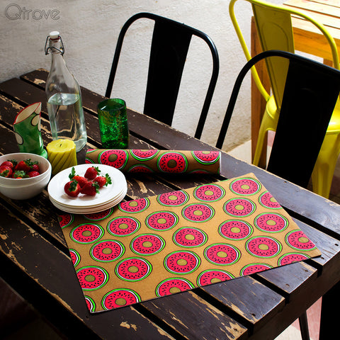 Table Mats Sliced Melons