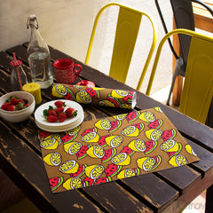 Table Mats Cut Lemon and Melon at Qtrove