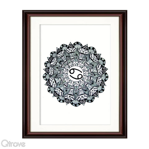 Zodiac Mandala - Cancer Wall Frame