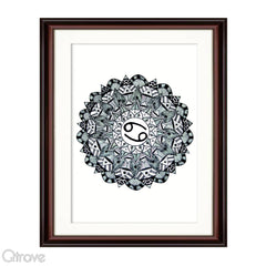 Zodiac Mandala - Cancer Wall Frame at Qtrove