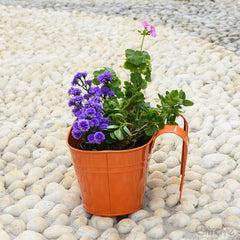 Plain Oval Railing Planter - Orange at Qtrove