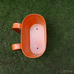 Plain Oval Railing Planter - Orange at Qtrove