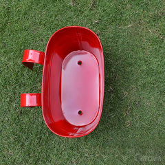 Plain Oval Railing Planter - Red at Qtrove