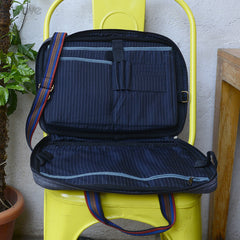 Handcrafted Cork Leather Teal Laptop Bag at Qtrove