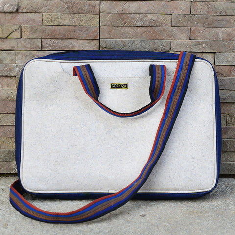 Handcrafted Cork Leather White Laptop Bag