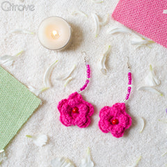 Red Beaded Flower Power Earring at Qtrove