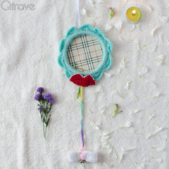 Hand Woven Round Blue Photo Frame at Qtrove