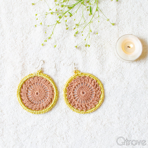Hand Made Intricate Crochet Pattern Earring