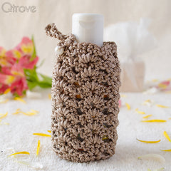 Crocheted Hand Sanitizer Cover In Brown Colour at Qtrove