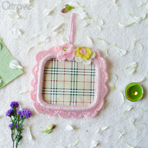 Hand Woven Square Yellow Photo Frame