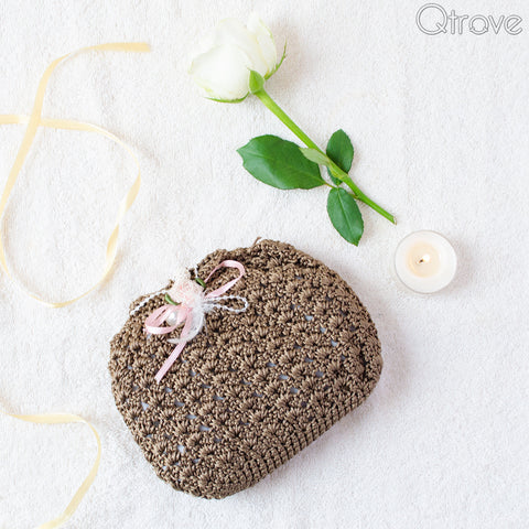 Hand Made Brown Colour Hand Pouch
