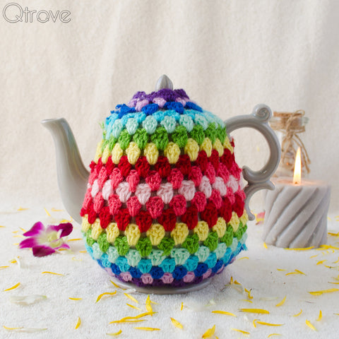 Multicolour Teapot Crochet Cover