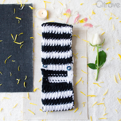 Handmade Winter Proof Black And White Headband