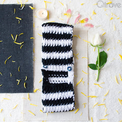 Handmade Winter Proof Black And White Headband at Qtrove