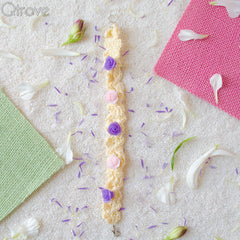 Hand Woven Bracelet Studed With Violet Roses at Qtrove