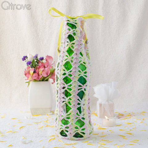 Pink And Yellow Colour Handmade Decorative Bottle Cover