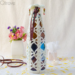 Cream Colour Handmade Decorative Bottle Cover at Qtrove